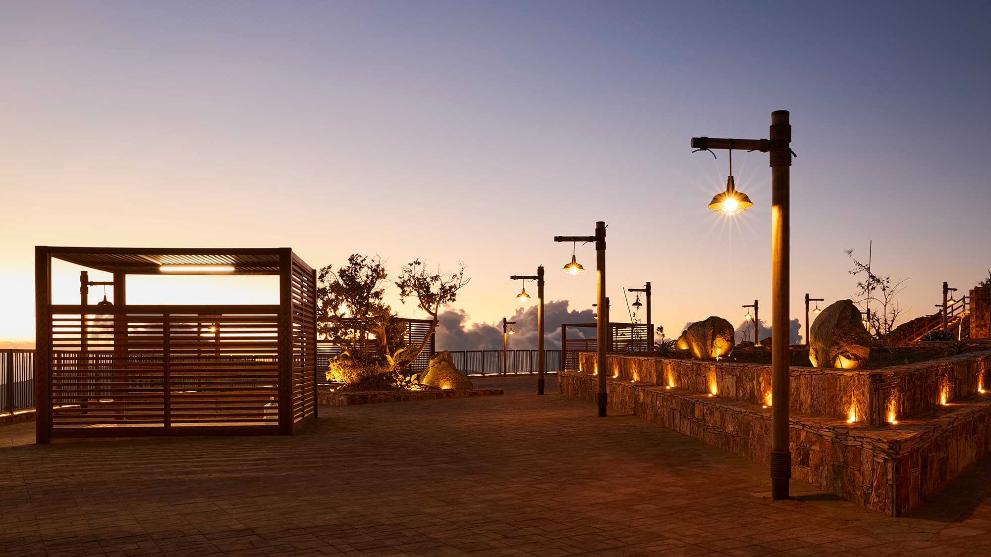 Landscaping Project with Custom Lighting Poles