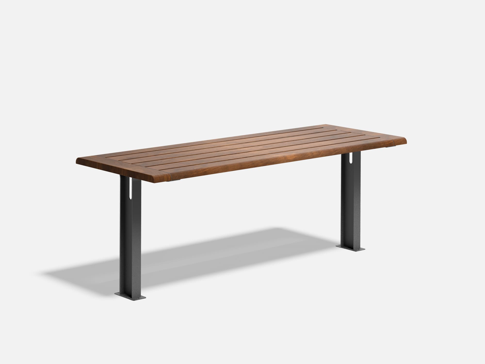 Table pour l'extérieur en bois et métal 6 places à combiner avec des bancs